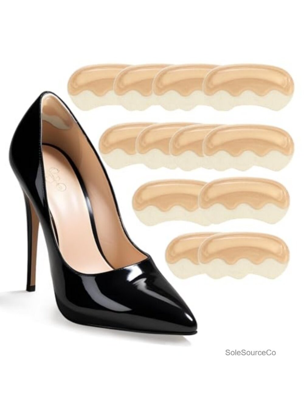 Welnove Heel Grips Pads for Loose Shoes, Gel Heel Inserts, Blister Prevention,